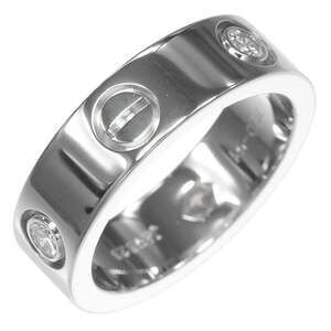 CARTIER Authentic 18k Silver Diamond Love Ring